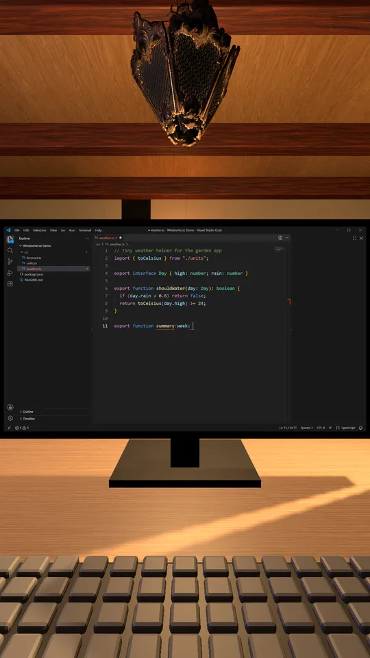 Close-up of a code editor on a monitor